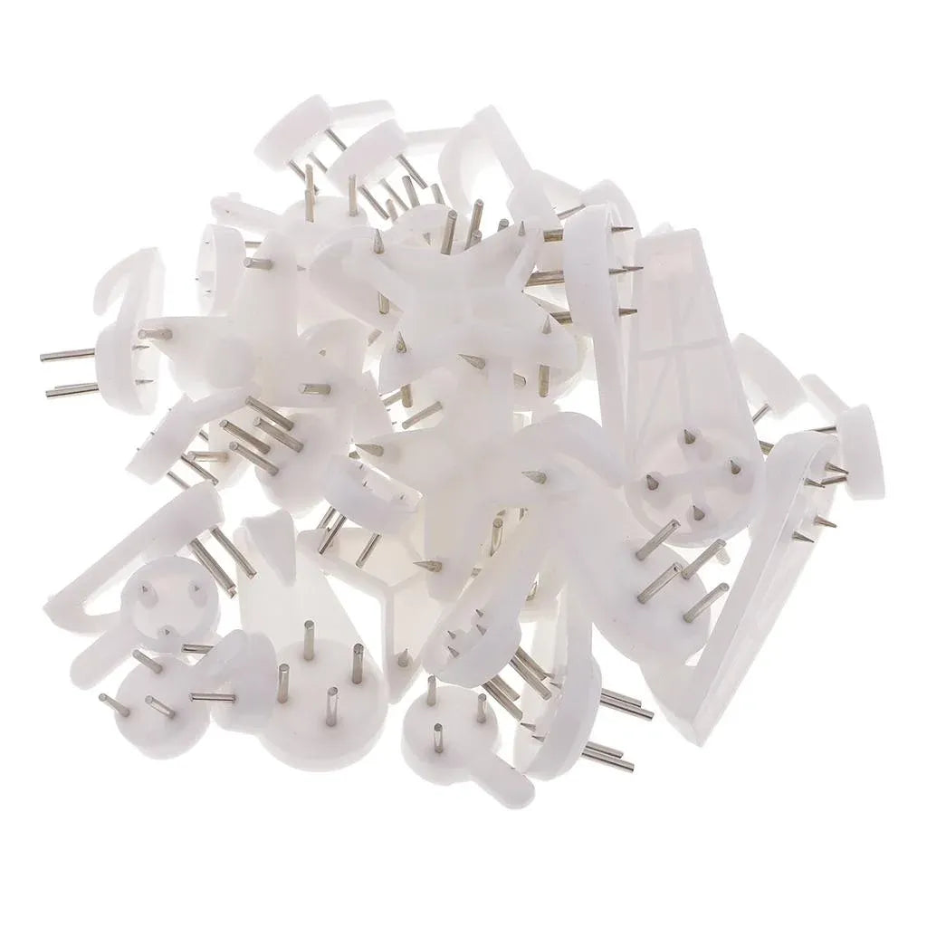 40 Count Heavy Duty Picture Hangers for Brick Concrete and Cinder Walls With Installation Pins