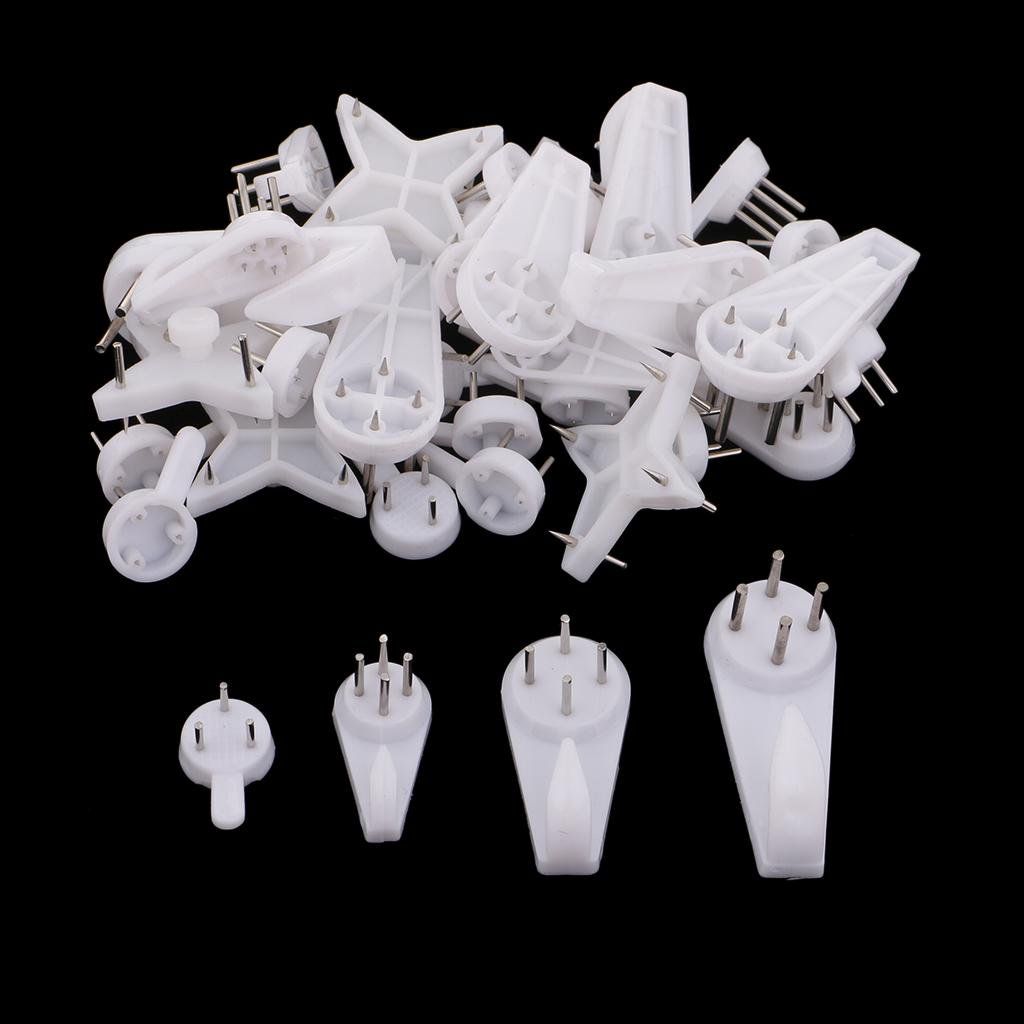 40 Count Heavy Duty Picture Hangers for Brick Concrete and Cinder Walls With Installation Pins