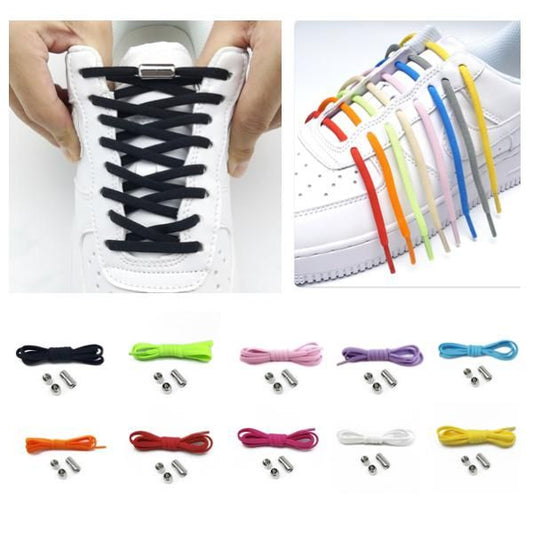 Black No-Tie Elastic Shoelaces, one size, 1 pair