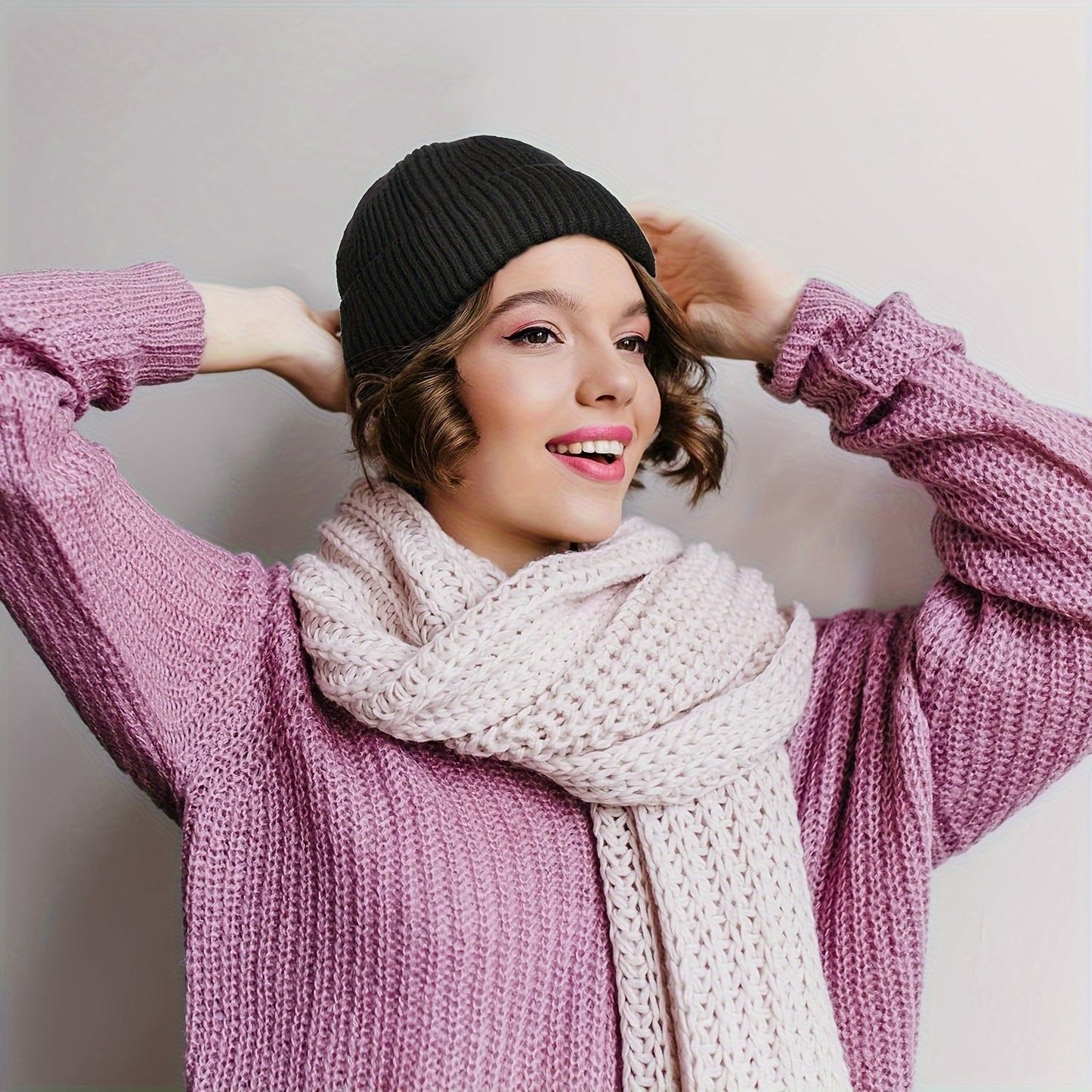 Men's Short Brimless Fisherman Beanie - Camel
