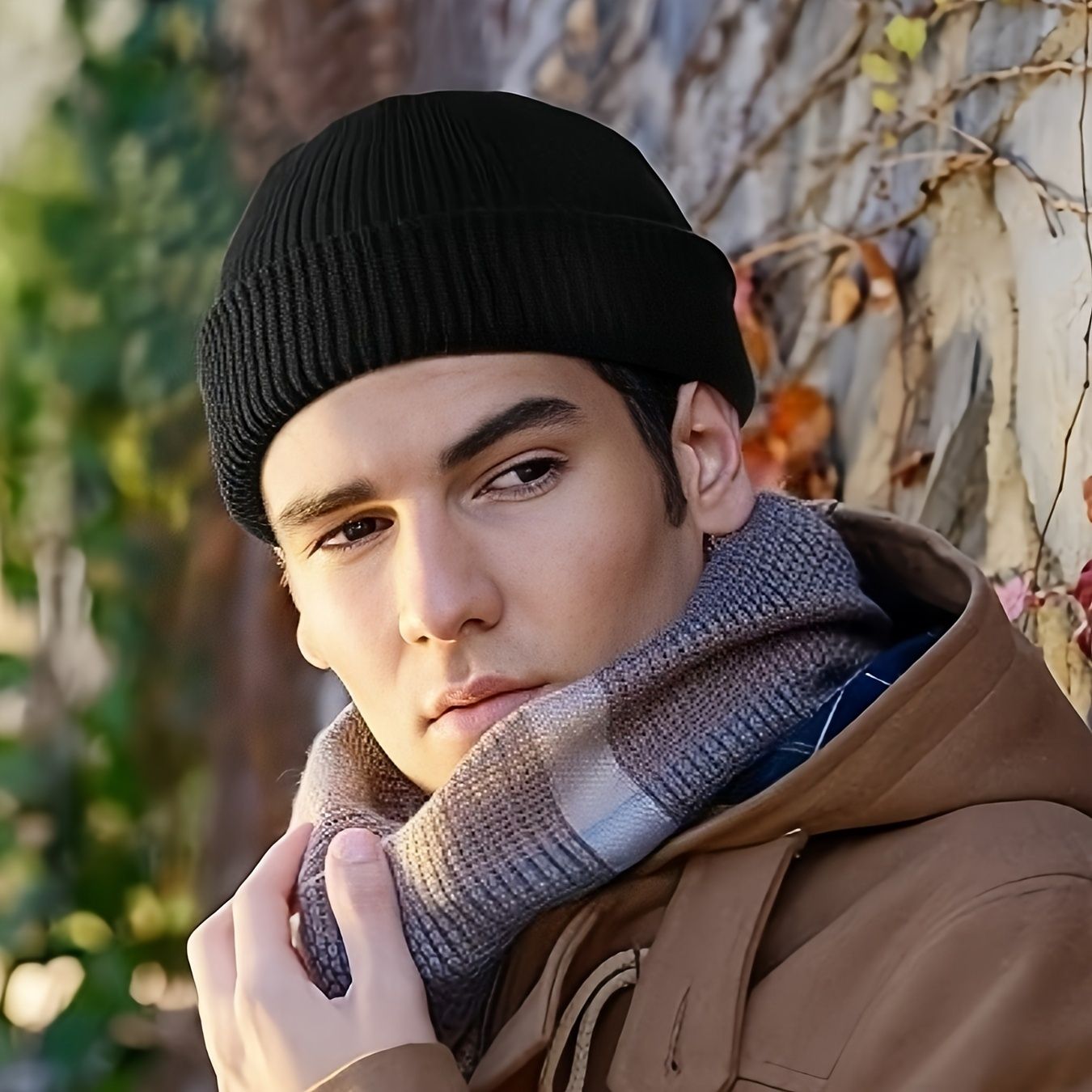 Men's Short Brimless Fisherman Beanie - Starlight Blue