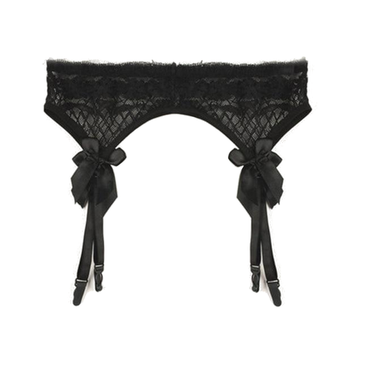 House Of Dasein Lace Top Stockings Garter Belt Erotic Lingerie Bdsm Fetish - Black - Garters