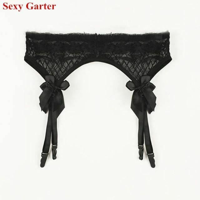 House Of Dasein Lace Top Stockings Garter Belt Erotic Lingerie Bdsm Fetish - Black - Garters