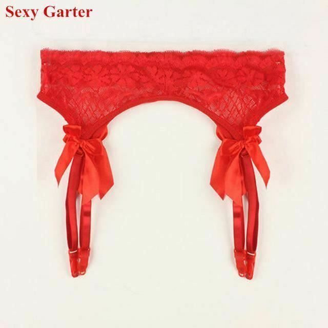 House Of Dasein Lace Top Stockings Garter Belt Erotic Lingerie Bdsm Fetish - Red - Garters