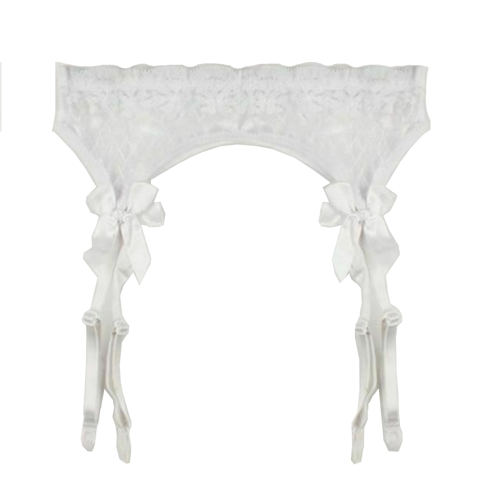 House Of Dasein Lace Top Stockings Garter Belt Erotic Lingerie Bdsm Fetish - White - Garters