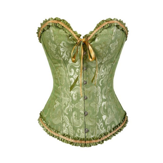House Of Dasein Green Floral Lace Up Corset Sexy Erotic Lingerie - Green - 4Xl