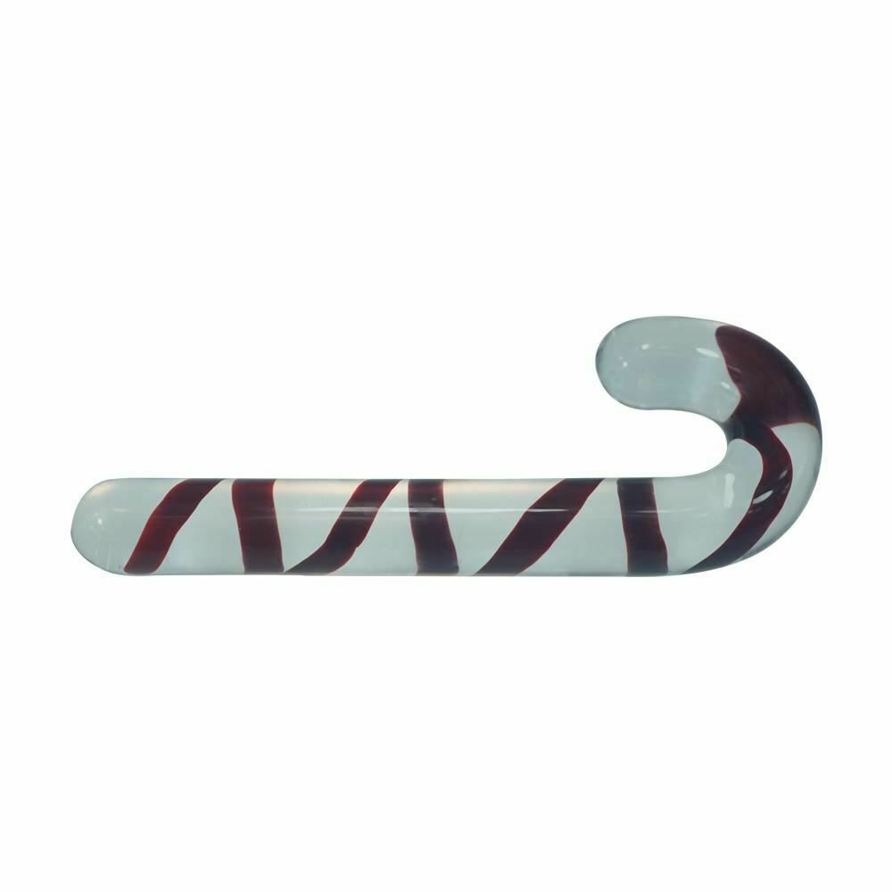 House Of Dasein Huge Pyrex Glass Dildo Christmas Candy Cane Anal Plug Dong
