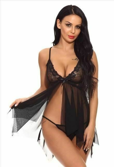 House Of Dasein Sexy Sheer Doll Lingerie Women - Black - M