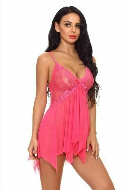 House Of Dasein Sexy Sheer Doll Lingerie Women - Pink - S