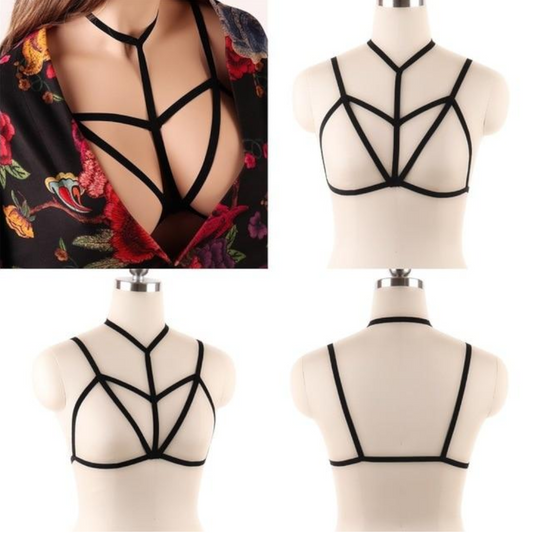 House Of Dasein Pentagram Sexy Body Harness Bondage Cage Bra Bdsm Lingerie - S0001