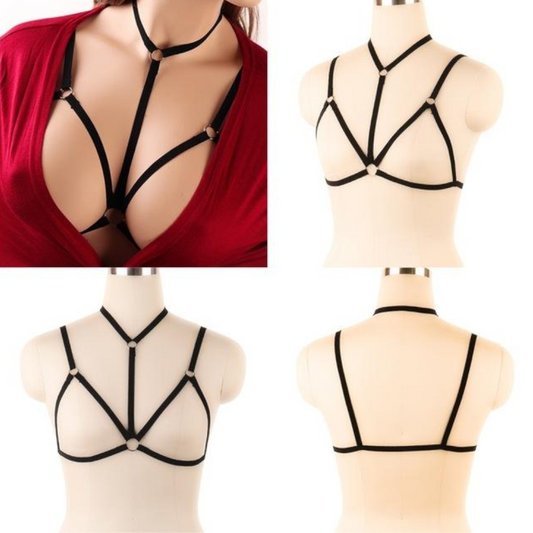 House Of Dasein Pentagram Sexy Body Harness Bondage Cage Bra Bdsm Lingerie - S0006