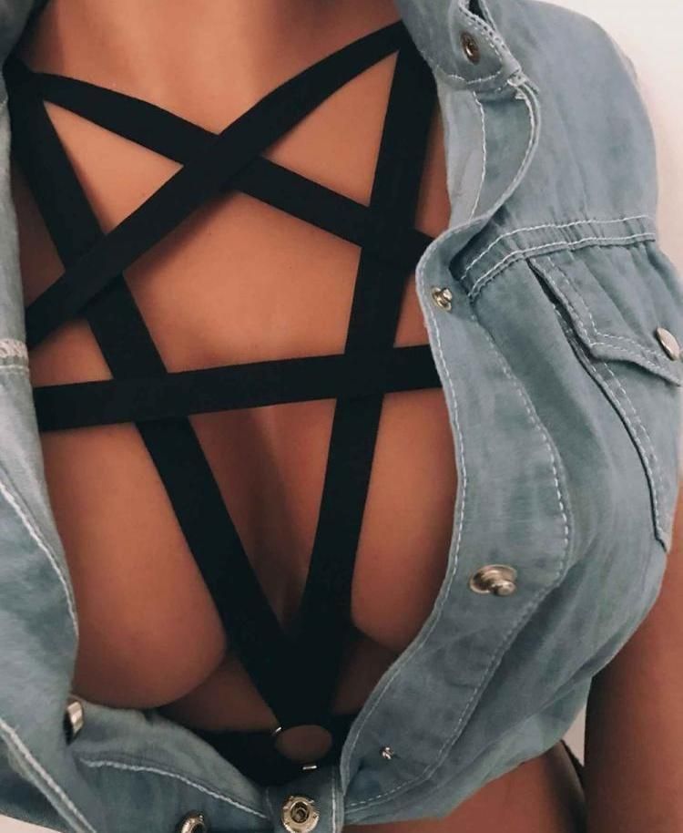 House Of Dasein Pentagram Harness Women Body Fetish Clothing