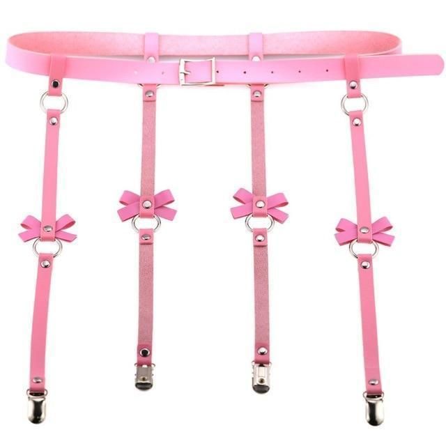 House Of Dasein Vegan Leather Waist Belt Lingerie Women - Pink