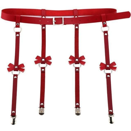 House Of Dasein Vegan Leather Waist Belt Lingerie Women - Red