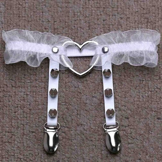 House Of Dasein Ruffled Garter Belt Lingerie Women - White