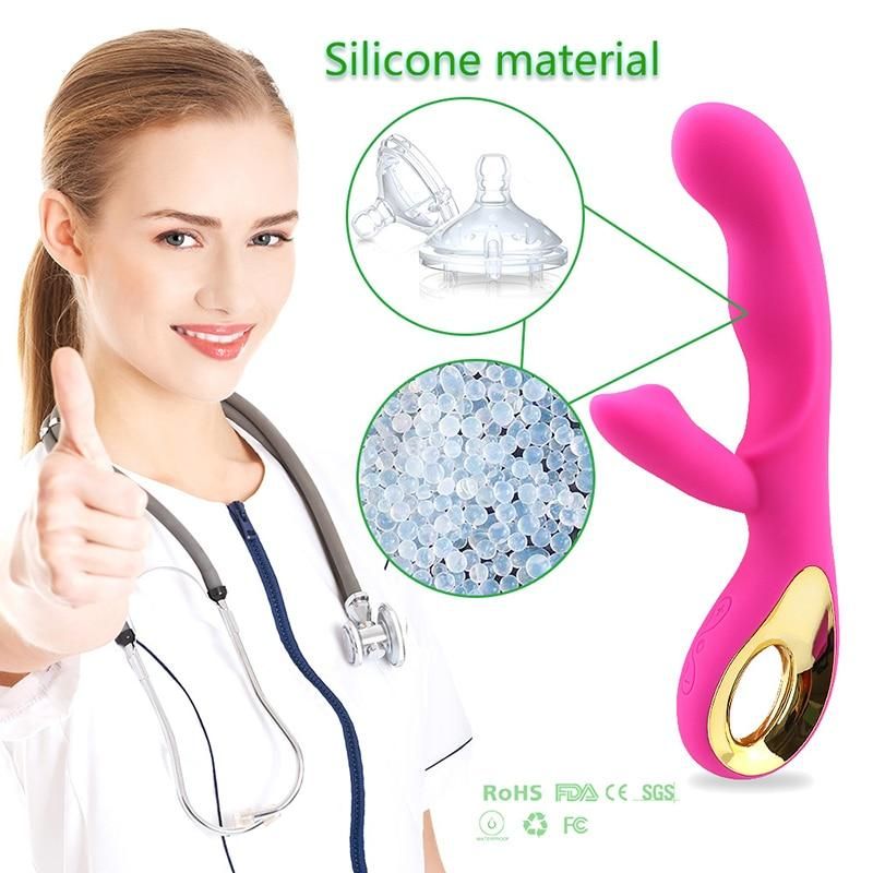 House Of Dasein Fun Pink Vibrator G Spot Vibrating Rabbit Wand Silicone Usb Charging Sex Toys For Women - Pink