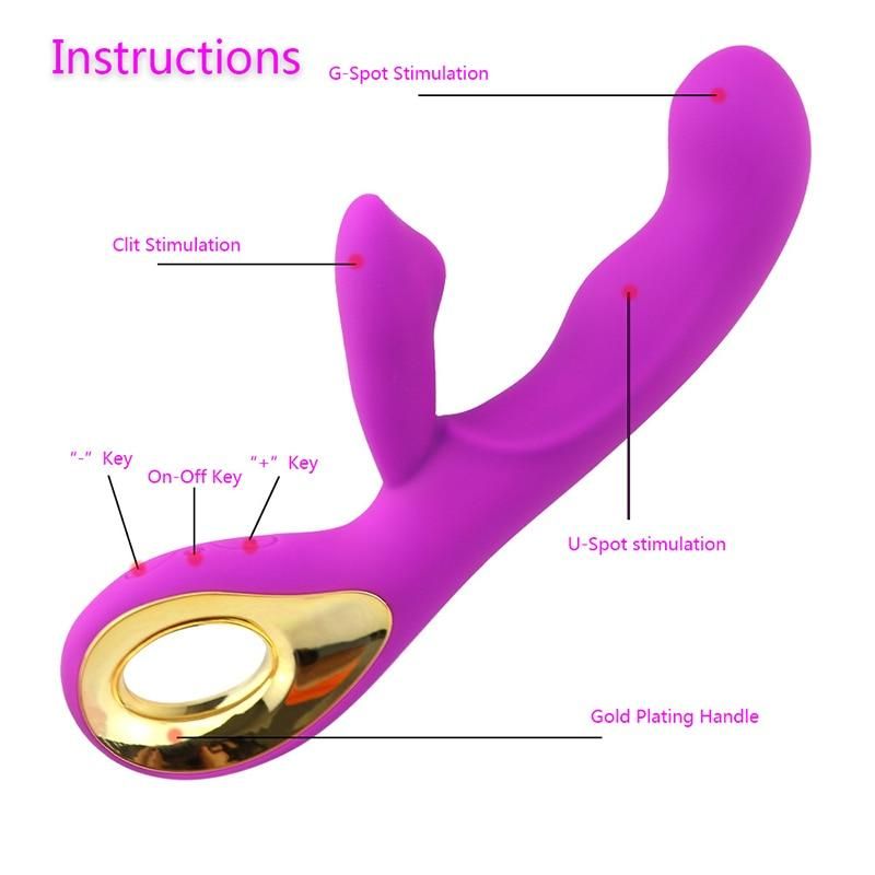 House Of Dasein Fun Pink Vibrator G Spot Vibrating Rabbit Wand Silicone Usb Charging Sex Toys For Women - Pink