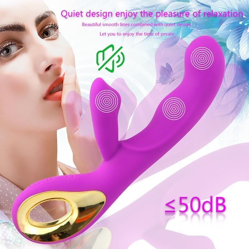 House Of Dasein Fun Pink Vibrator G Spot Vibrating Rabbit Wand Silicone Usb Charging Sex Toys For Women - Pink