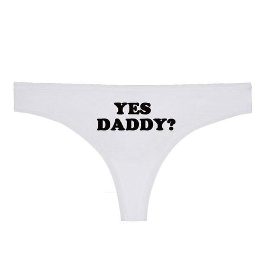 House Of Dasein Yes Daddy Thong Ddlg Women Underwear Panties - White - M