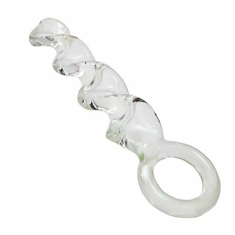 House Of Dasein Pyrex Crystal Spiral Dildo Transparent Long Butt Plug Sex Toys Anal Fetish - Clear