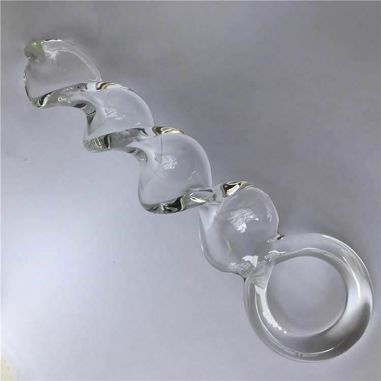 House Of Dasein Pyrex Crystal Spiral Dildo Transparent Long Butt Plug Sex Toys Anal Fetish - Clear