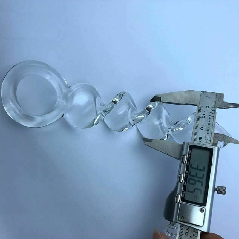 House Of Dasein Pyrex Crystal Spiral Dildo Transparent Long Butt Plug Sex Toys Anal Fetish - Clear