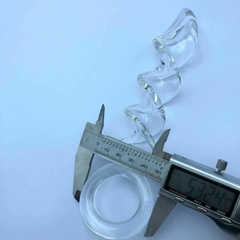 House Of Dasein Pyrex Crystal Spiral Dildo Transparent Long Butt Plug Sex Toys Anal Fetish - Clear