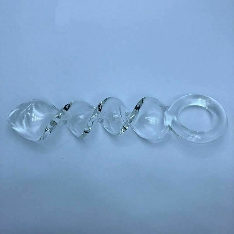 House Of Dasein Pyrex Crystal Spiral Dildo Transparent Long Butt Plug Sex Toys Anal Fetish - Clear