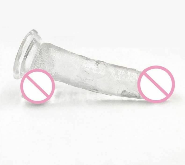 House Of Dasein Realistic Clear Dildo Jelly Cock Balls Dong Suction Cup 4 Size Classic - Clear - S (15X3.5Cm)