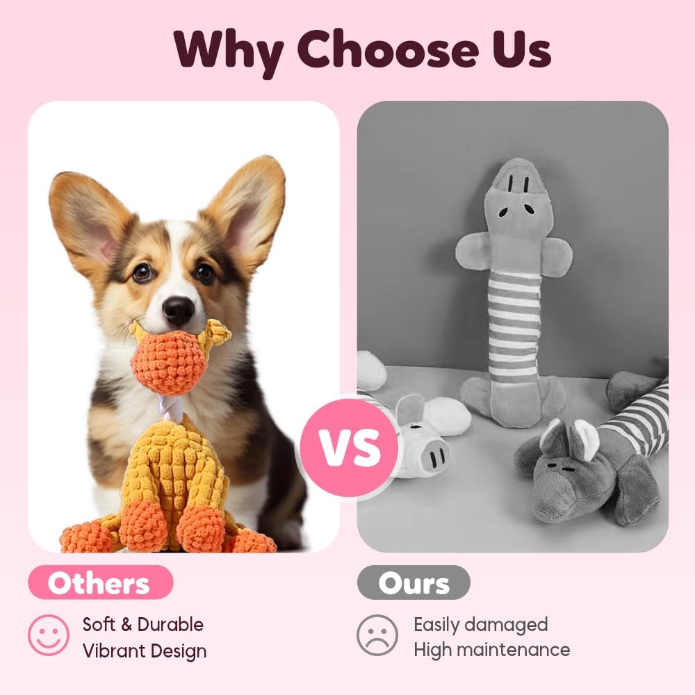 2026 New Dog Toys, Indestructible Plush Toy for Aggressive Chewers, Interactive Squeaky Soft Puppy Chew Toy, Durable Teething Toys Small Medium Large Dogs (Sky Blue)