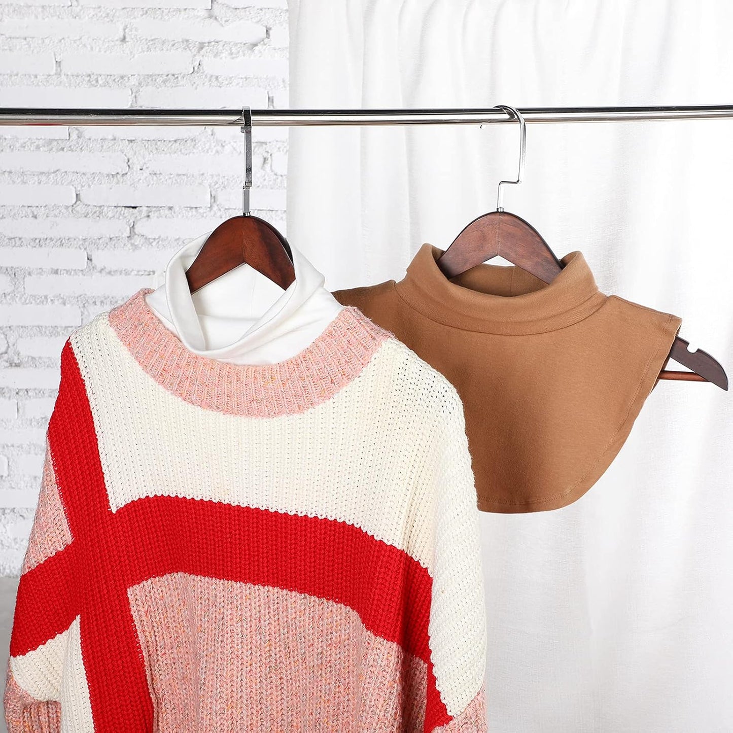6 Pcs Women Fake Collar Detachable Dickey Collar Solid Turtleneck Mock Turtleneck Dickey Half Blouse Neckband