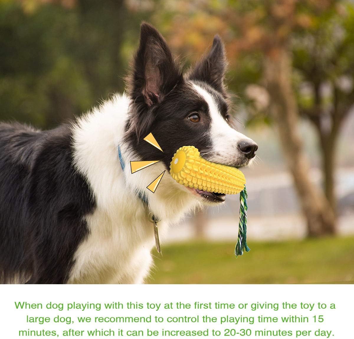 Dog Chew Toys for Aggressive Chewers, Indestructible Tough Durable Squeaky Interactive Dog Toys, Puppy Teeth Chew Corn Stick Toy for Small Medium Large Breed