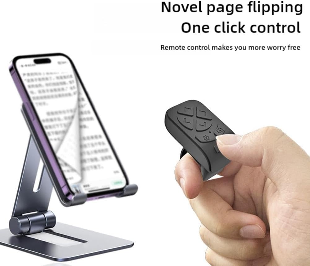 for TIK-Tok Remote Control Ring,Wireless Page Turner,Bluetooth Remote Control Ring Finger Scroller,Finger Clicker for Phone Scrolling, for Videos,Photos,Novels (Purple)