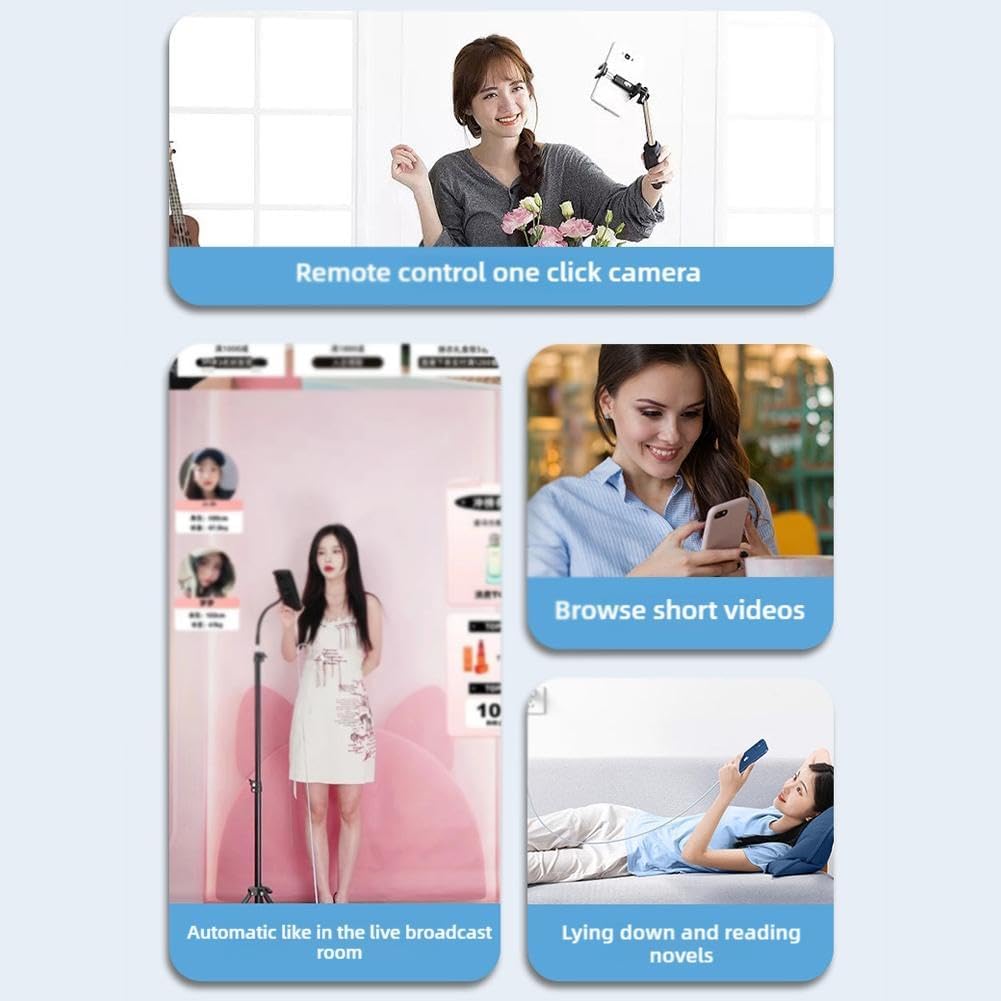 for TIK-Tok Remote Control Ring,Wireless Page Turner,Bluetooth Remote Control Ring Finger Scroller,Finger Clicker for Phone Scrolling, for Videos,Photos,Novels (Purple)