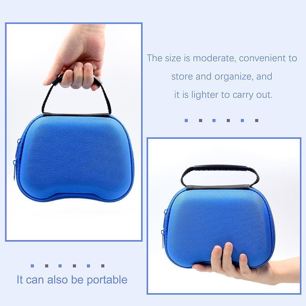 Gaming Controller Travel Carrying Case Compatible with Playstation 5 Wireless Controllers. Protective Storage Holder Bag Cover for PS5 Console (Box Only)-Blue