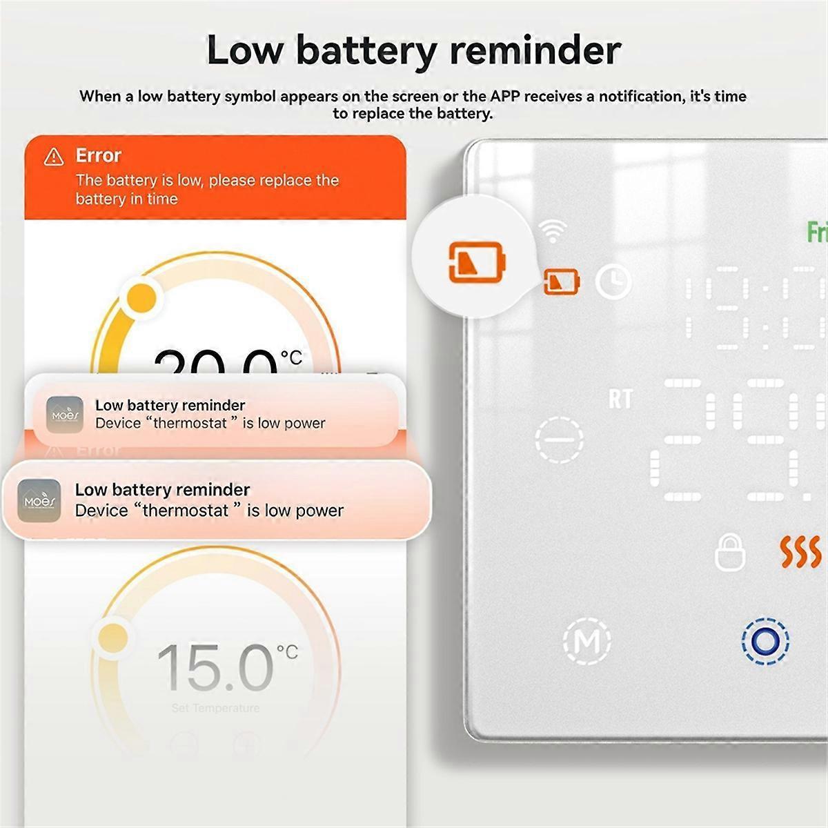 Smart Home Floor Heating Switch Temperature Controller for Electric or Gas Boiler Black
