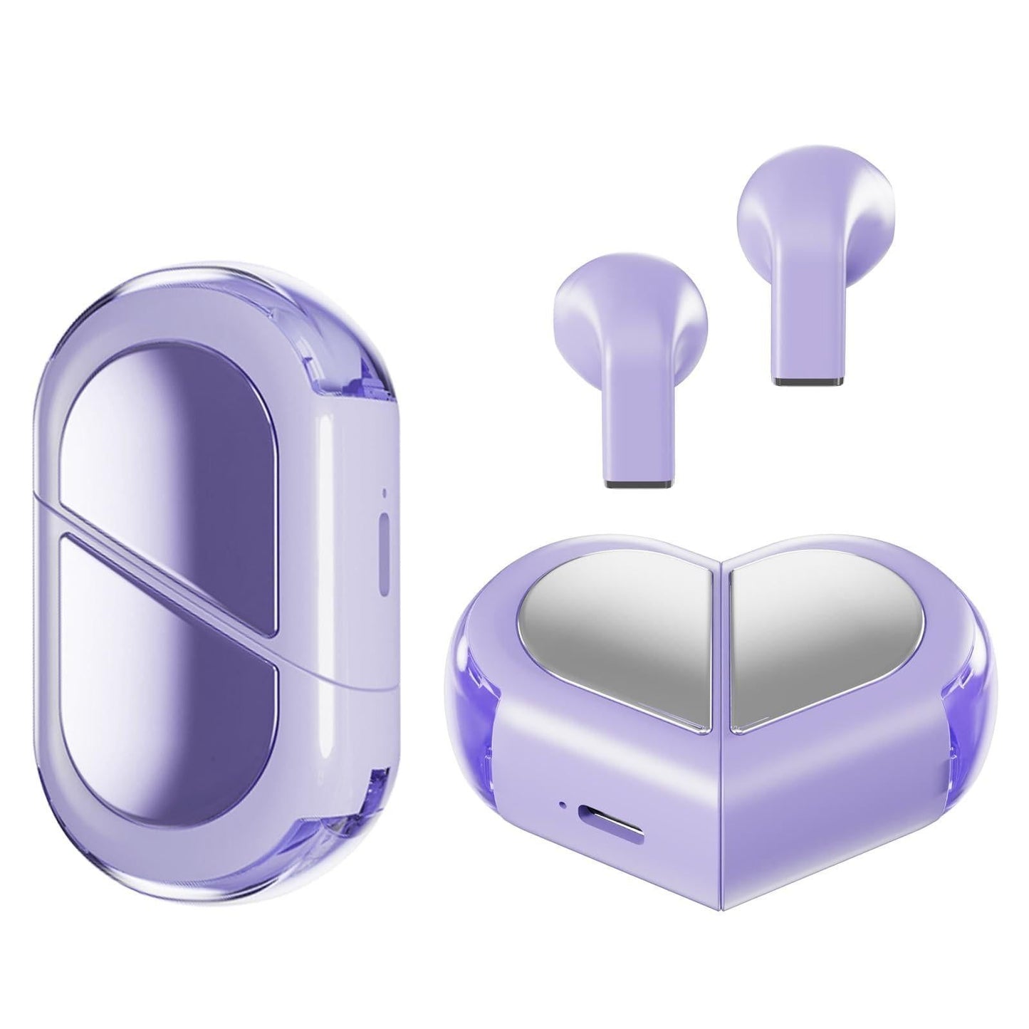 K520 deformable cute heart-shaped bluetooth headset tws compact stereo - blue
