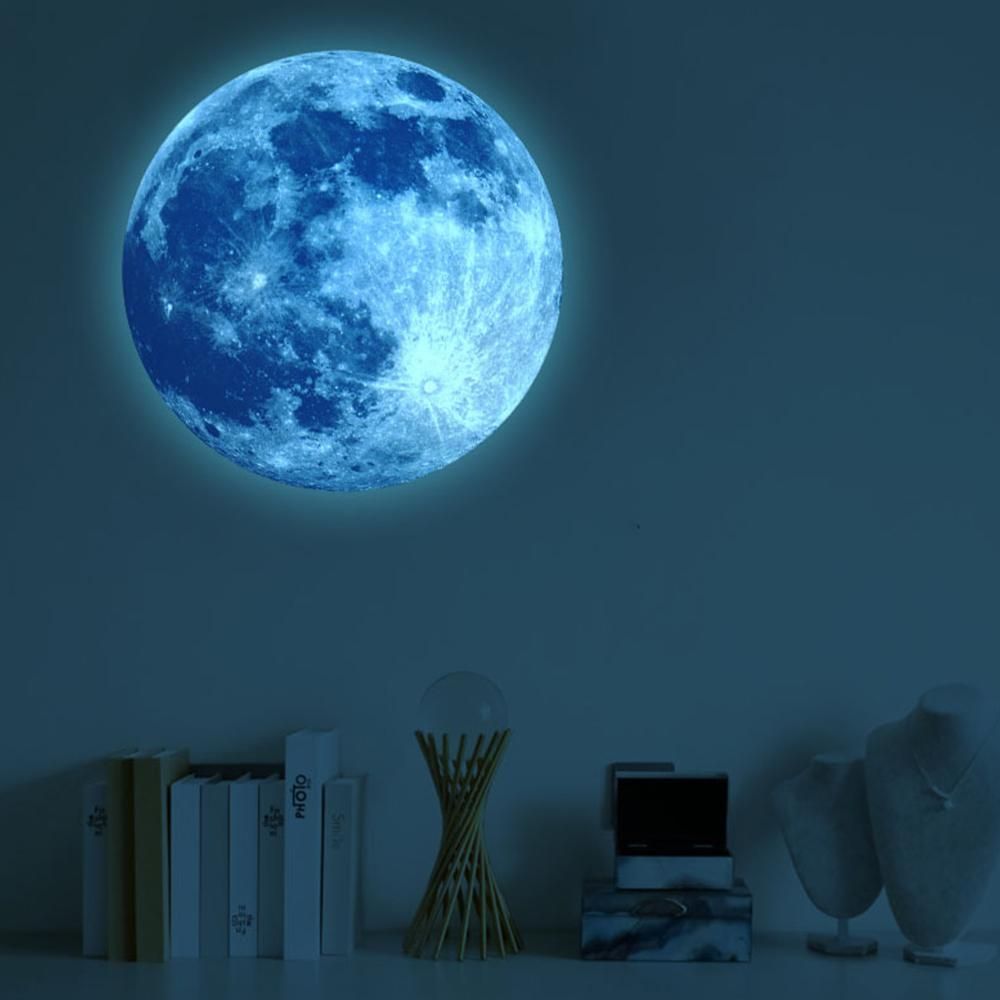 30X30CM Glow in The Dark Stars and Moon for Ceiling Decorations Glow Wall Stickers -Multi