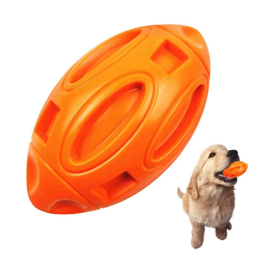 Puppy Chew Ball With Squeaker Dog Chew Toys Squeaky Dog Toys For Aggressive Chewers-Orange