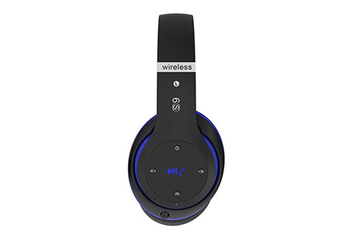 Bluetooth Headphones Over Ear HiFi Stereo Sound Wireless Headphones for Travel Work Cellphone-Blue