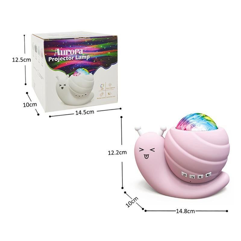 BT Speaker Night Light, Snail Starry Sky Projector Lamp, Creative Bedroom
