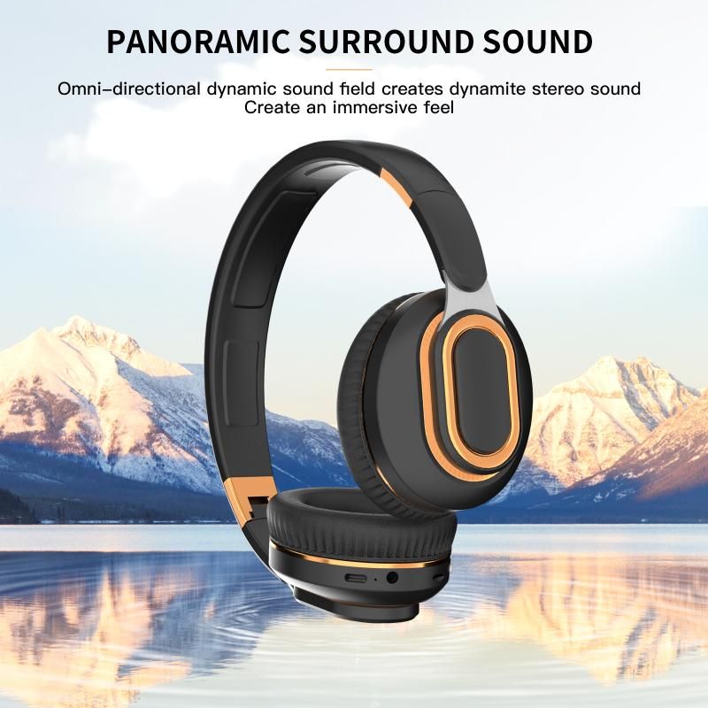 H7 Foldable Bluetooth Stereo Headphones Subwoofer Support TF Card Type-C Charging Wireless Earphones - Space Gray