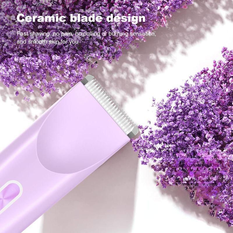 2-in-1 Electric Women's Shaver for Private Care, Bikini Trimmer, Painless & Wet/Dry, Rechargeable - Pink