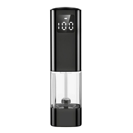 Type-C Rechargeable Electric Pepper Grinder, Digital Power Display Automatic Spice Mill—Black