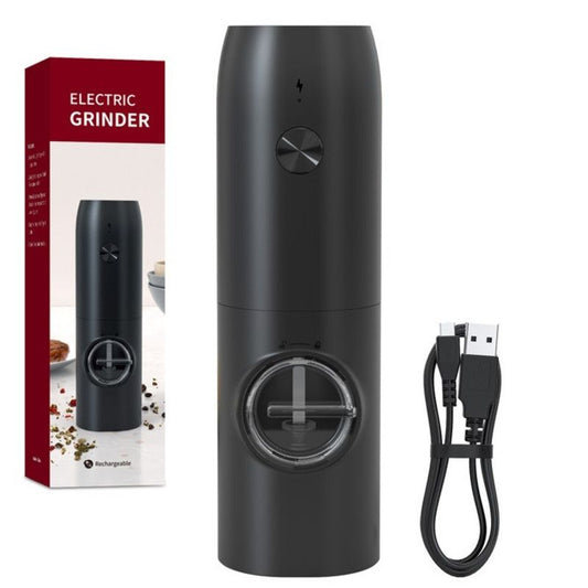 Type-C - Automatic Salt and Pepper Grinder for the Home Kitchen, 5-Level Adjustable Spice Mill with LED Light