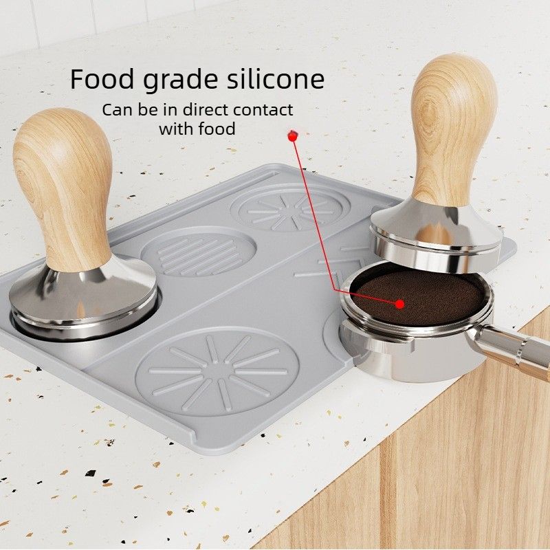 Multi Function Silicone Coffee Tamping Mat Non Slip Espresso Tamper Pad Coffee Machine Accessories-Black