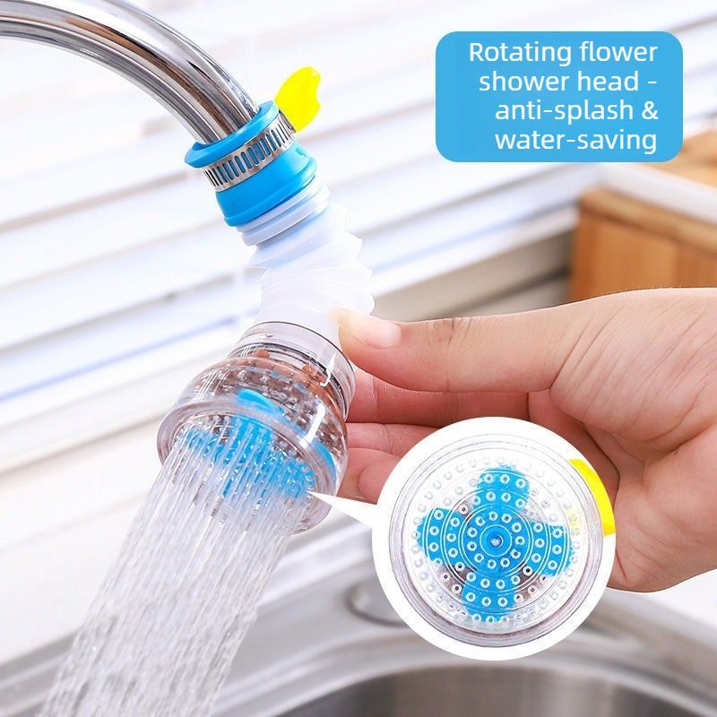 360 Rotating Tap Water Filter Nozzle, Multilayer Water Purifier Tap Adapter, Water Saving Shower Head Filter for Kitchen Sink-Blue