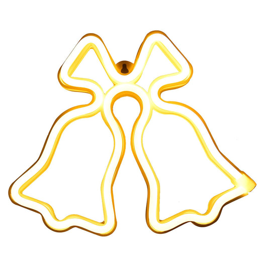 Christmas Neon Light Bell Shape LED Neon Signs for Birthday Party Christmas Decoration Home DecorationWarm White Light