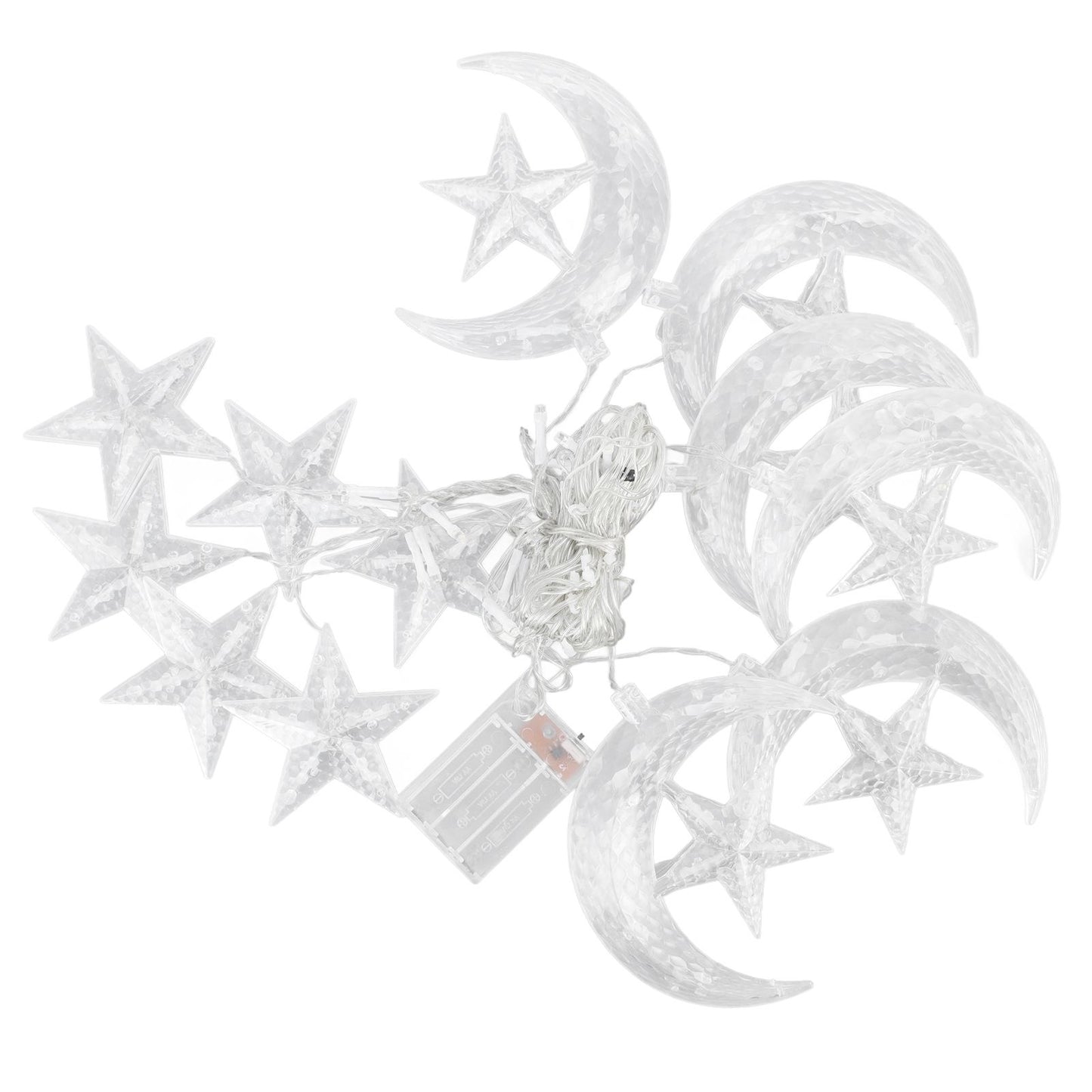 Star Moon String Lights 3.3yd 126LED Decorative String Lights for Ramadan Festival Wedding Party Home Terrace Window Garden