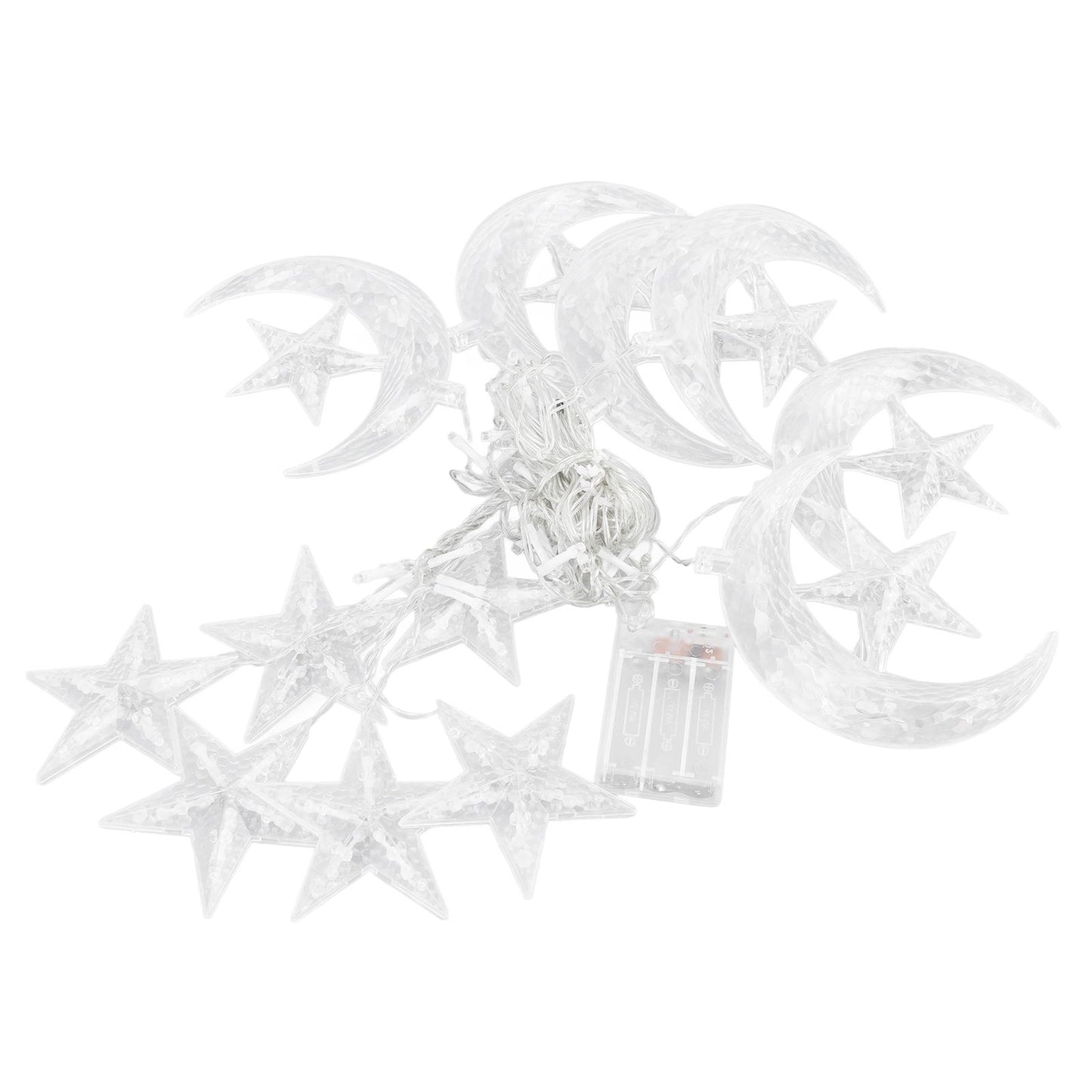 Star Moon String Lights 3.3yd 126LED Decorative String Lights for Ramadan Festival Wedding Party Home Terrace Window Garden